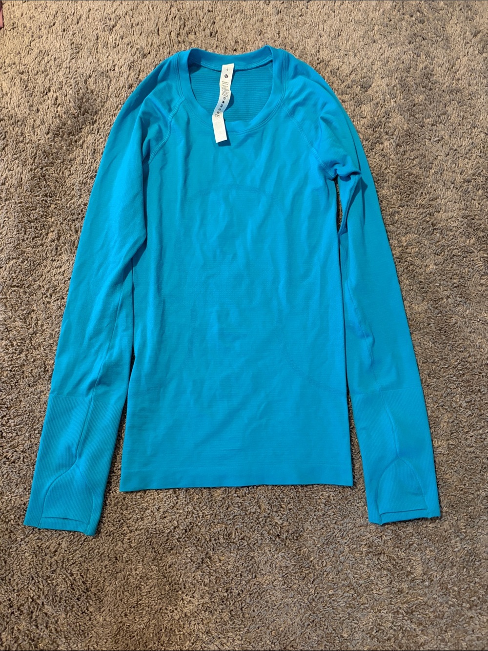 lululemon swiftly long sleeve shirt in Bright Turquoise